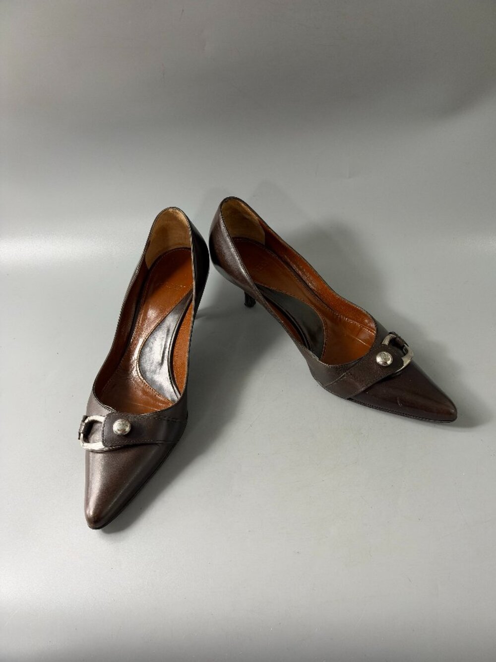 Authentic BALLY Chocolate Brown Leather Pumps, Size 37 EU/ 6.5 US
